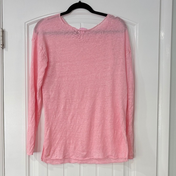 LILLY PULITZER SWEATER Alana Sweater Pink Linen Boatneck Long Sleeve Sz Large - Picture 2 of 7